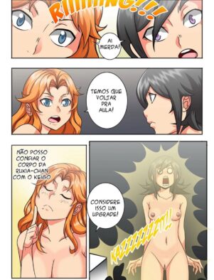 Kon se divertindo com Orihime e Ichigo nessa putaria louca