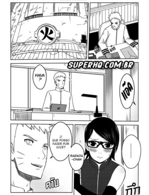 Boruto Comendo a Sarada Safada na Sala do Hokage – Novinha Levando Rola do Hokage em Hentai HQ Brasileiro