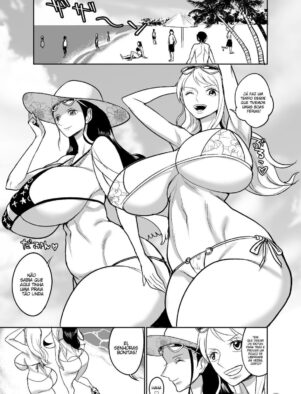 Nami e Nico Robin: Peitudas em Férias na Ilha – Massagem e Muita Putaria!” em Hentai HQ
