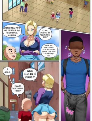 Android 18 se diverte em gloryhole chupando muita piroca em parodia Hentai de Dragon Ball em HQ Brasileiro