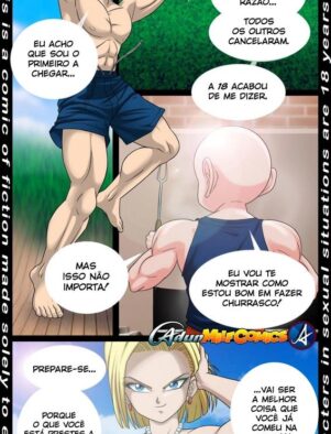 Festa no Kuririn: Gohan e Android 18 na maior putaria do Dragon Ball Hentai HQ Brasileiro