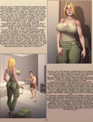 Mamãe Militar dá Atenção Especial ao Filho Crescido” em hentai HQ