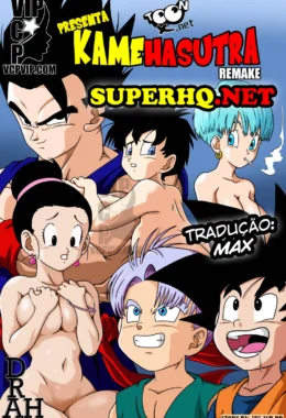 Chi Chi, Son Goten e Trunks Briefs em Dragon Ball Z Porno: Kamehasutra – Uma Orgia de Piranhas e Pirocas em Hentai HQ Brasileiro