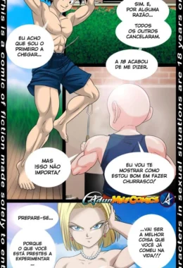 Festa no Kuririn: Gohan e Android 18 na maior putaria do Dragon Ball Hentai HQ Brasileiro