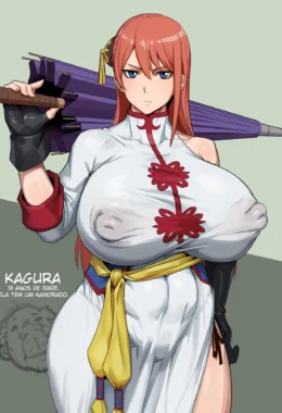 Kagura e seus peitões turbinados: a putinha safada do Kabuki em hentai HQ