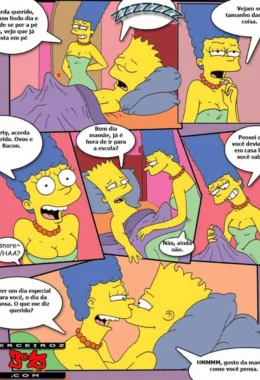 Bart gozando na Lisa e na Marge Simpson – Simpsons Porno – Quadrinho em PT-BR