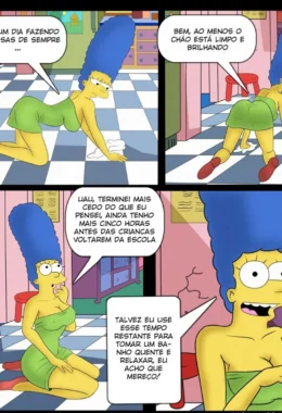 Bart arrombando a baiseira bucetuda da Marge em Simpsons Hentai HQ Brasileiro