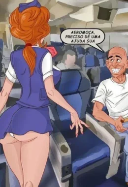 Coma a Aeromoça Safada nos Quadrinhos Pornô Mais Quentes do Hentai
