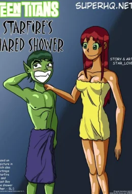 Hentai Explícito da Starfire: Orgia Picante no Banheiro dos Titãs