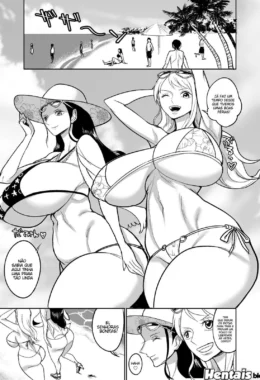 Nami e Nico Robin: Peitudas em Férias na Ilha – Massagem e Muita Putaria!” em Hentai HQ