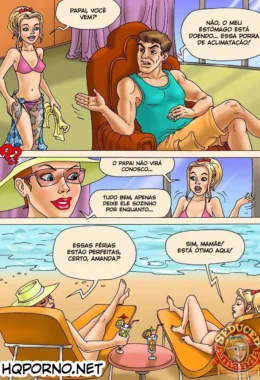 Pai Liberal Enche a Filha de Prazer em Suruba Picante nos Quadrinhos