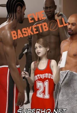 Quadrinhos 3D de Foda Explícita — Evie Transa no Vestiário com o Time de Basquete