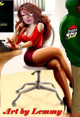 Secretária Gostosa Dá pro Entregador em HQ Erótica Explícita de Sexo