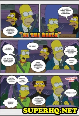 Simpsons em Cenas Explícitas na Praia – Quadrinhos de Sexo Obscenos